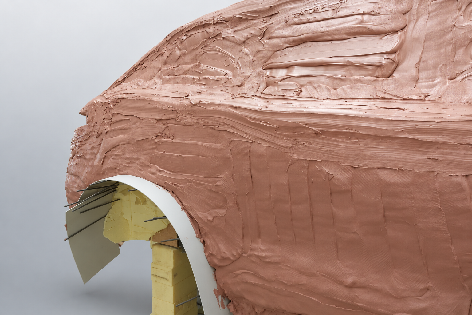 Tooling paste applied to a master model